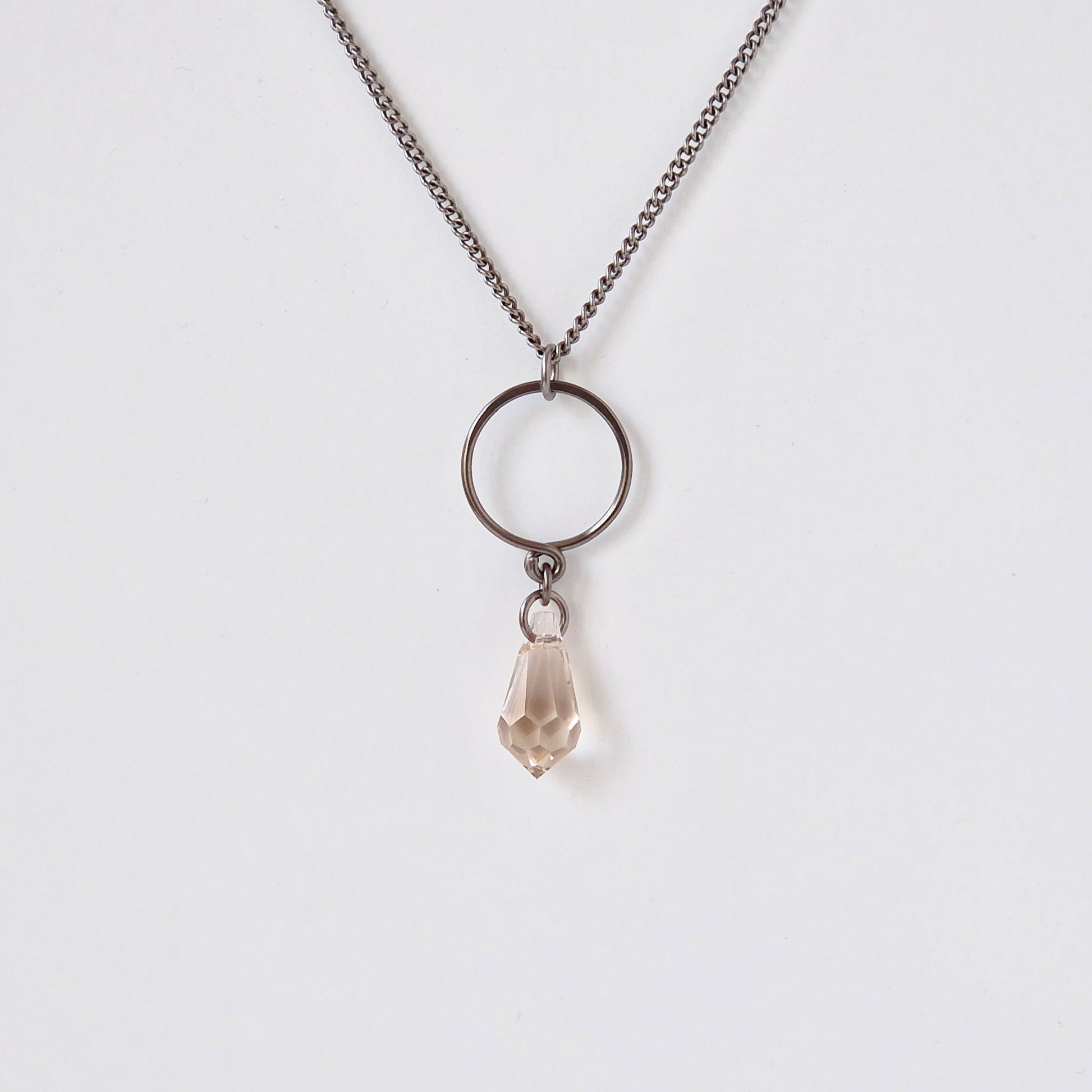 Light Silk Teardrop Titanium Necklace