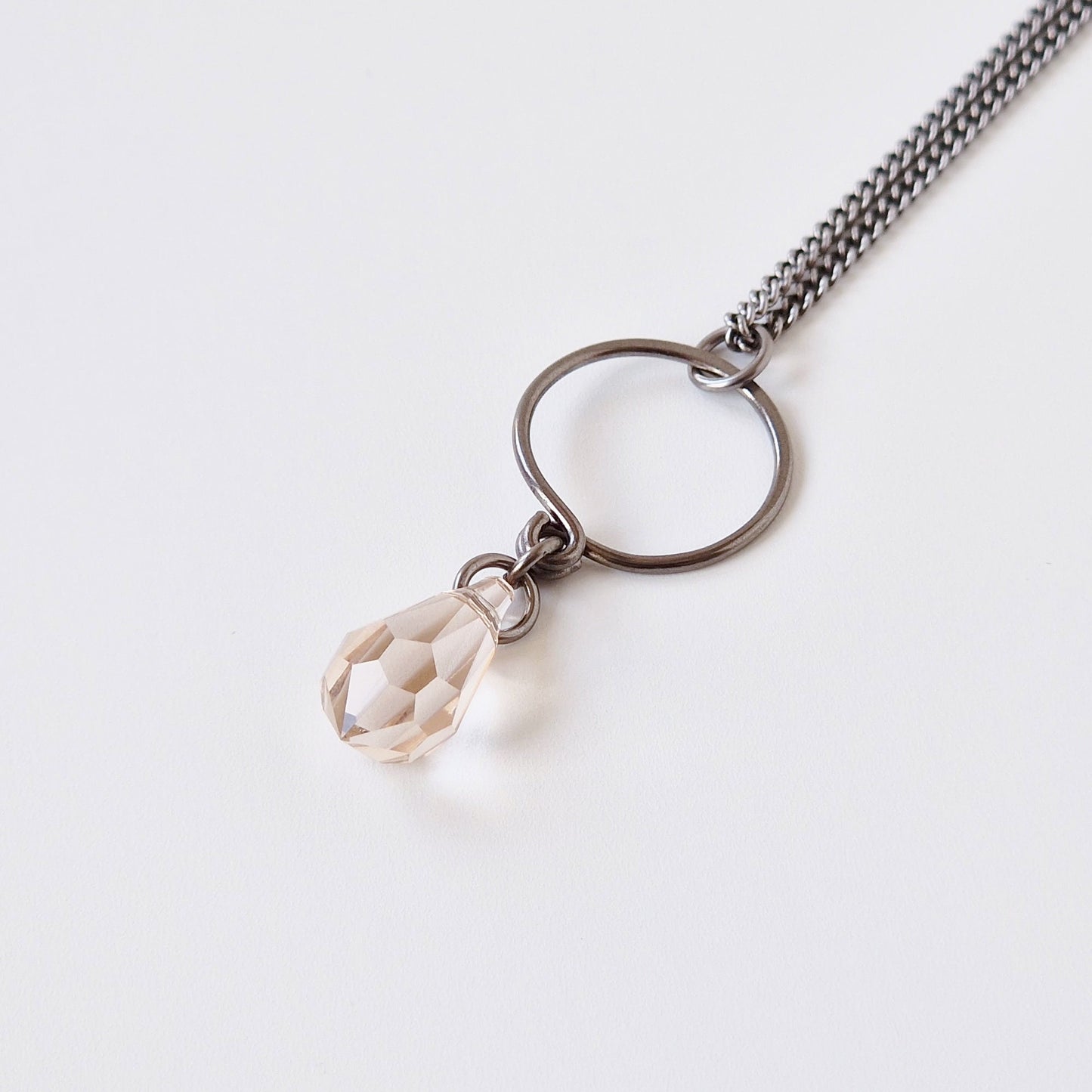 Light Silk Teardrop Titanium Necklace