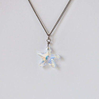 Aurora Borealis Starfish Crystal Titanium Necklace