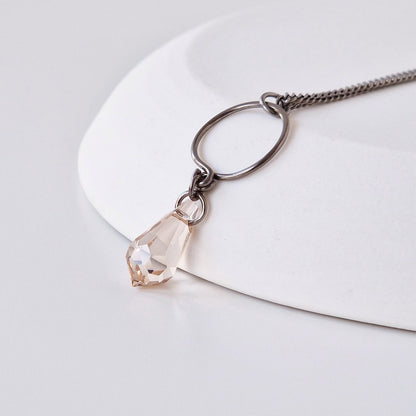 Light Silk Teardrop Titanium Necklace