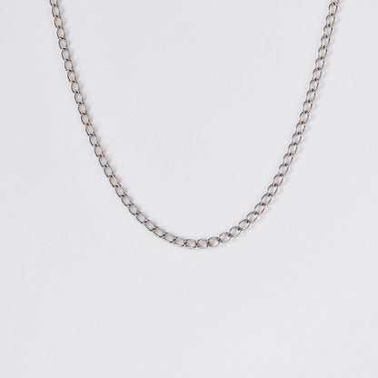 Fine Curb Chain Titanium Necklace