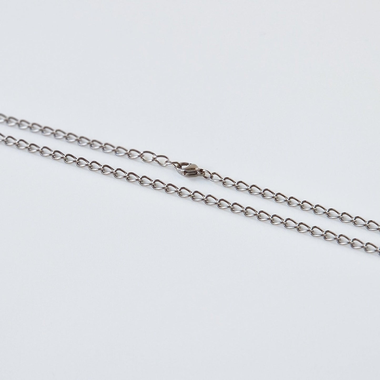 Fine Curb Chain Titanium Necklace