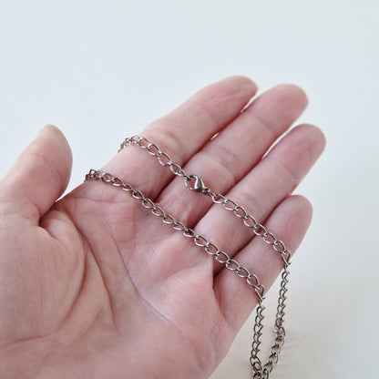 Fine Curb Chain Titanium Necklace