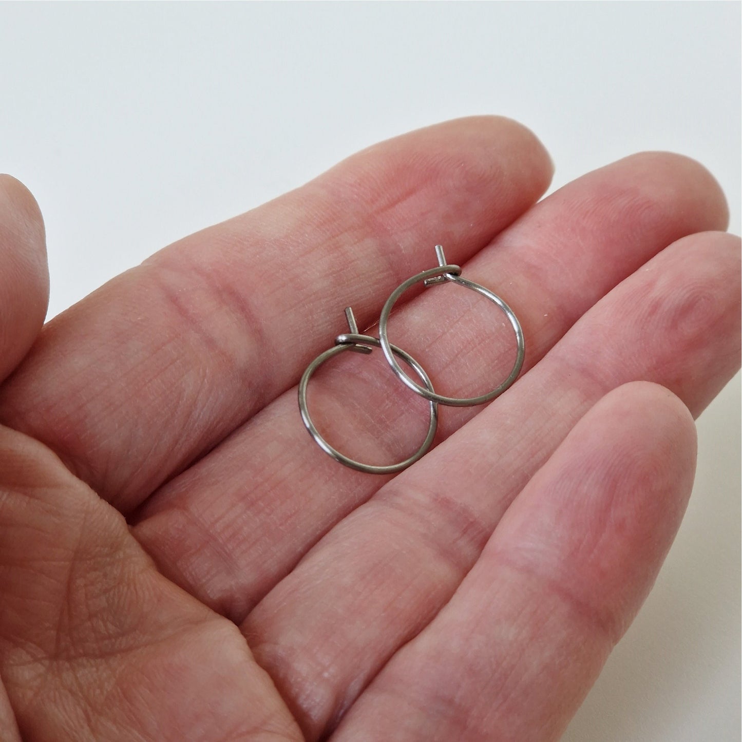 Extra Small Titanium Hoop Earrings, 0.5 Inch Hoops, Nickel Free Silver Color Hoops, Hypoallergenic Earrings for Sensitive Ears