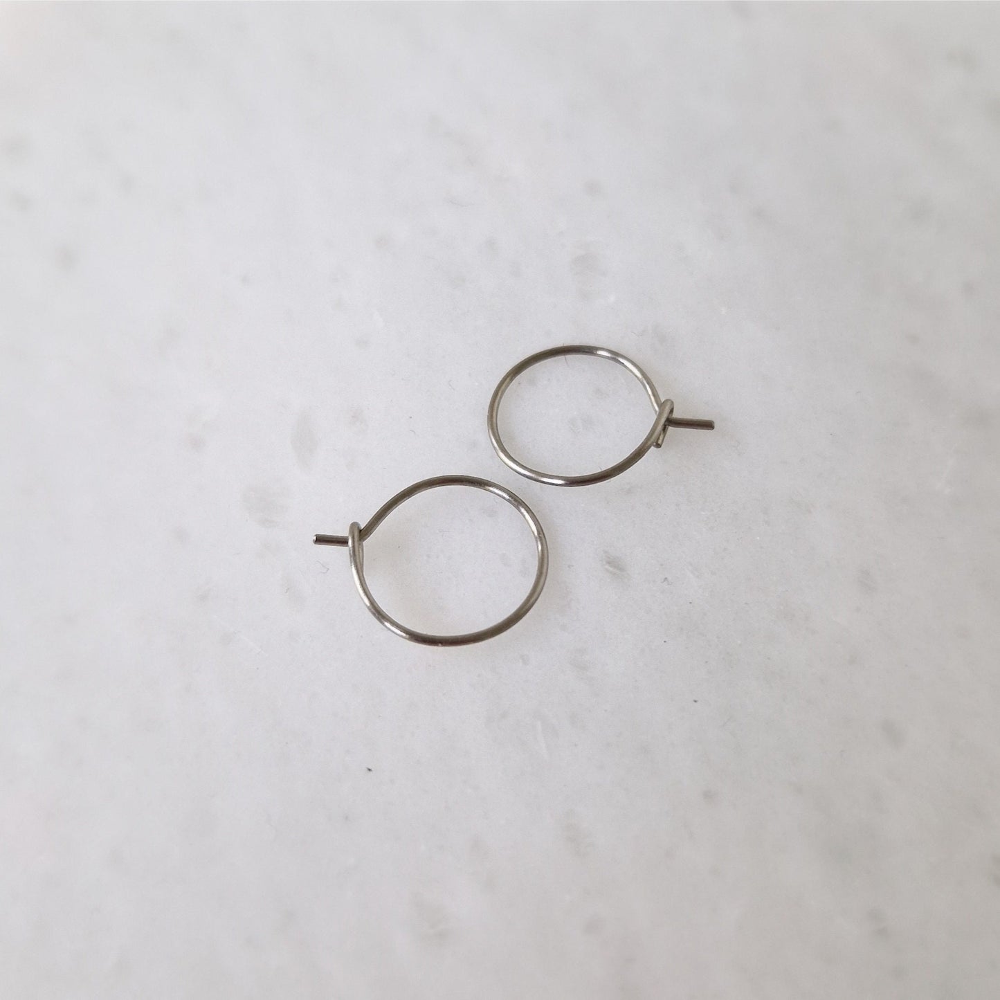 Extra Small Titanium Hoop Earrings, 0.5 Inch Hoops, Nickel Free Silver Color Hoops, Hypoallergenic Earrings for Sensitive Ears