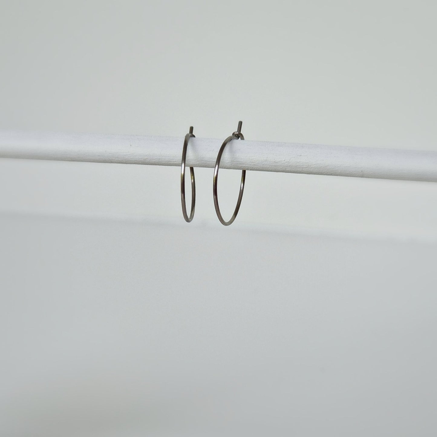 Small Titanium Hoop Earrings, 0.75 Inch Hoops, Nickel Free Silver Color Hoops, Hypoallergenic Earrings for Sensitive Ears