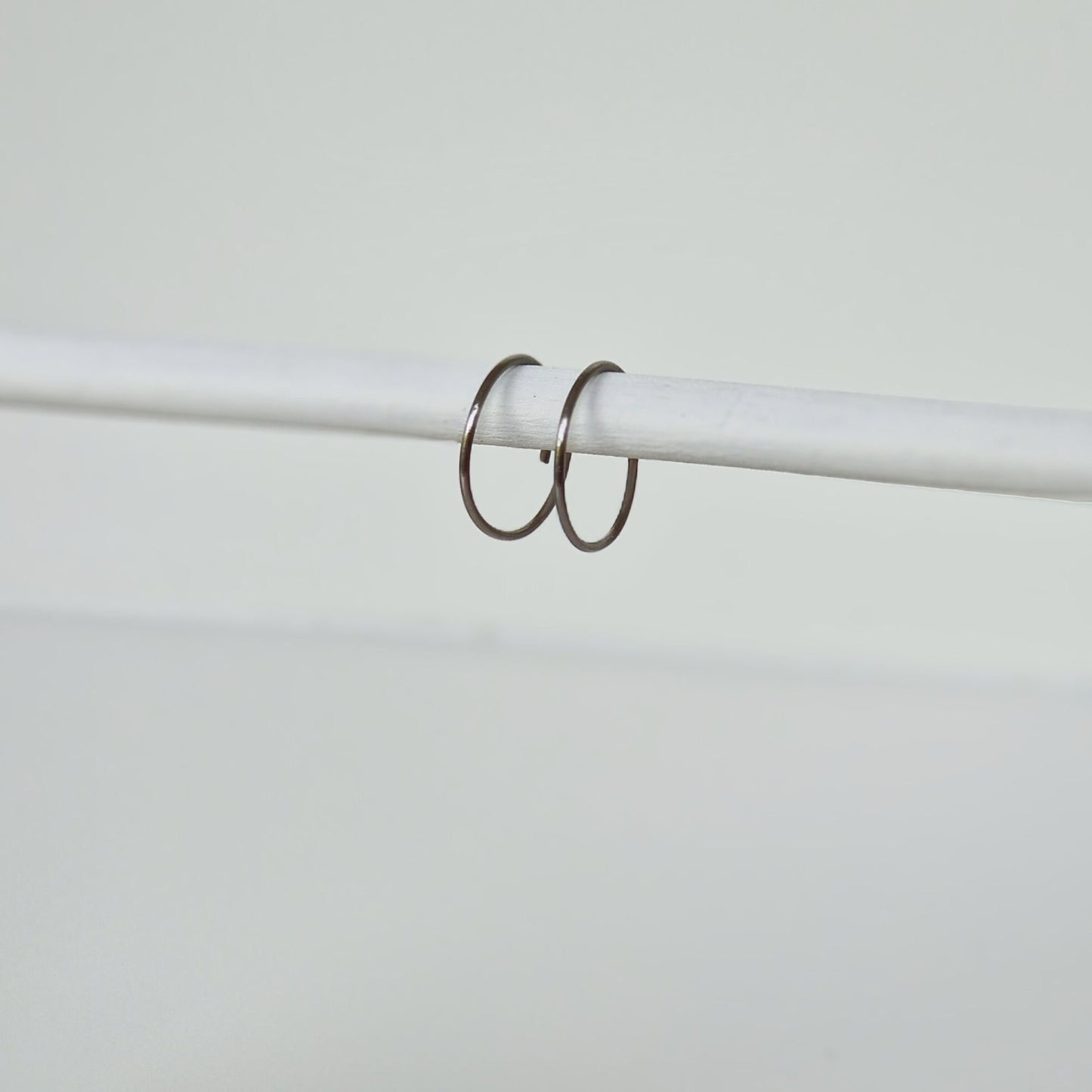 Extra Small Titanium Hoop Earrings, 0.5 Inch Hoops, Nickel Free Silver Color Hoops, Hypoallergenic Earrings for Sensitive Ears