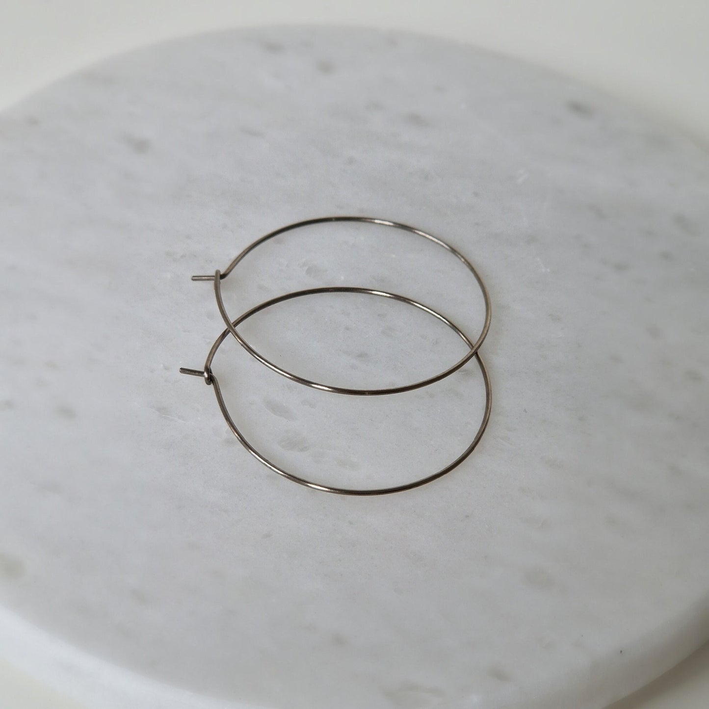 Extra Large Titanium Hoop Earrings, 1.5 Inch Hoops, Nickel Free Silver Color Hoops, Hypoallergenic Earrings for Sensitive Ears