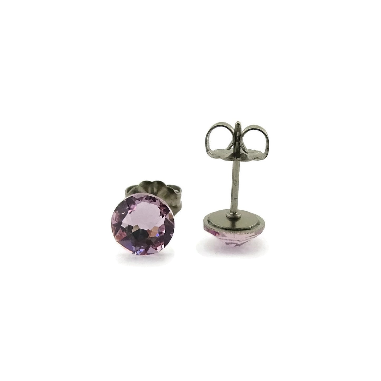 Light Amethyst Titanium Studs