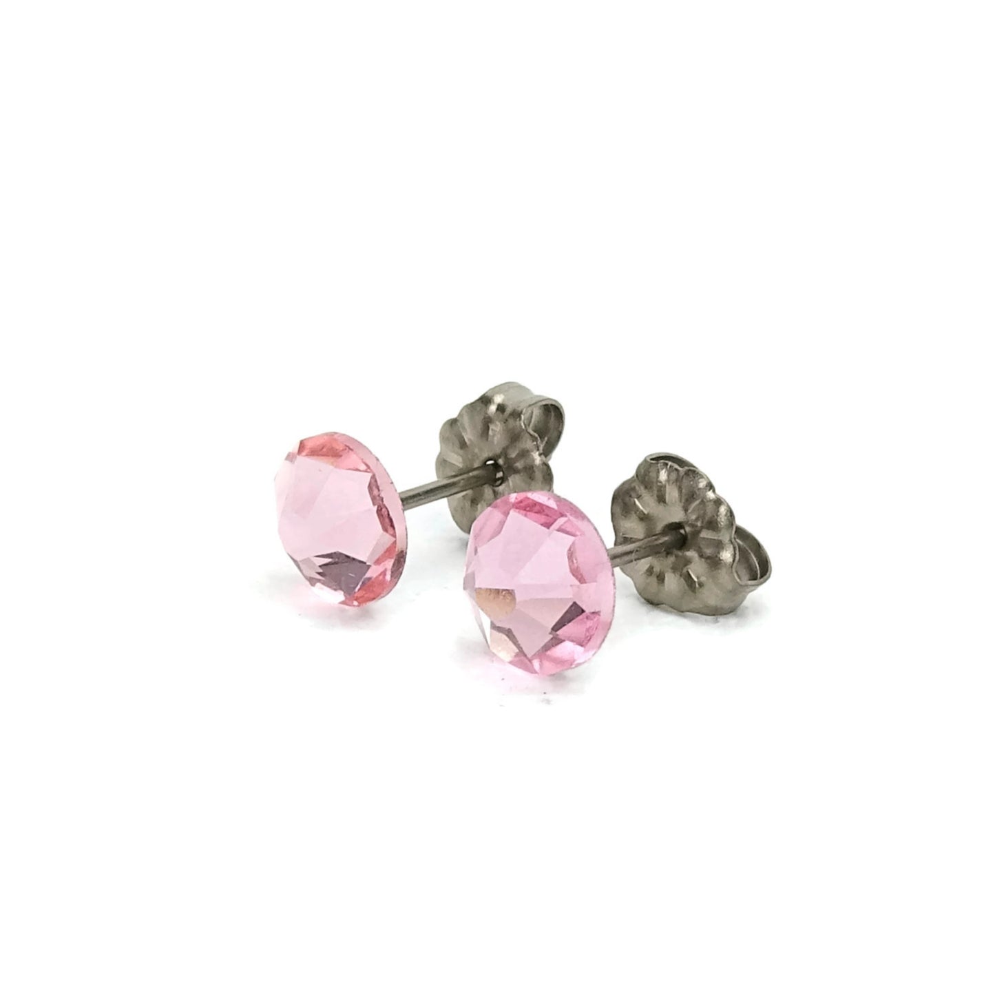 Light Rose Titanium Post Earrings