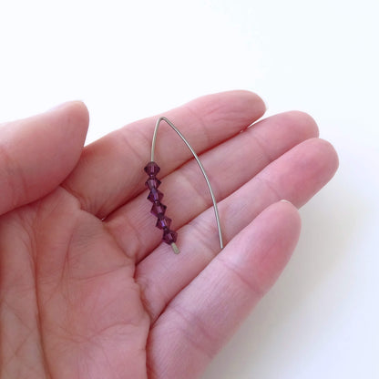 Niobium Earrings with Amethyst Crystals