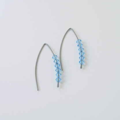 Niobium Earrings with Aquamarine Crystals