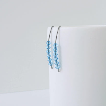 Niobium Earrings with Aquamarine Crystals