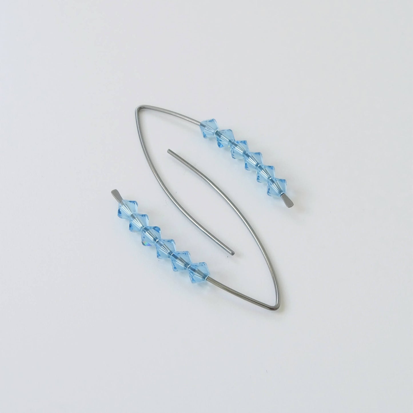 Niobium Earrings with Aquamarine Crystals