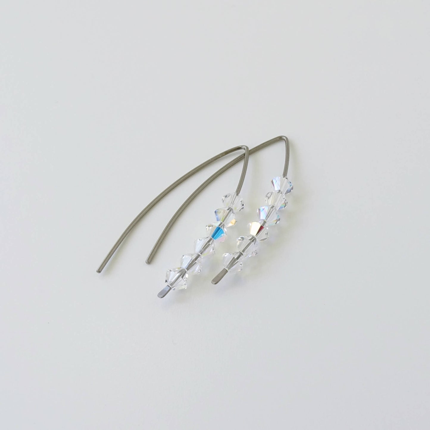 Niobium Earrings with Aurora Borealis Crystals