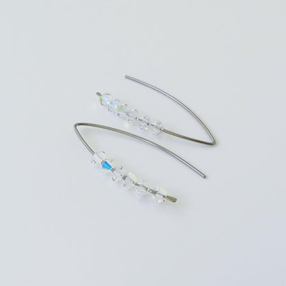 Niobium Earrings with Aurora Borealis Crystals