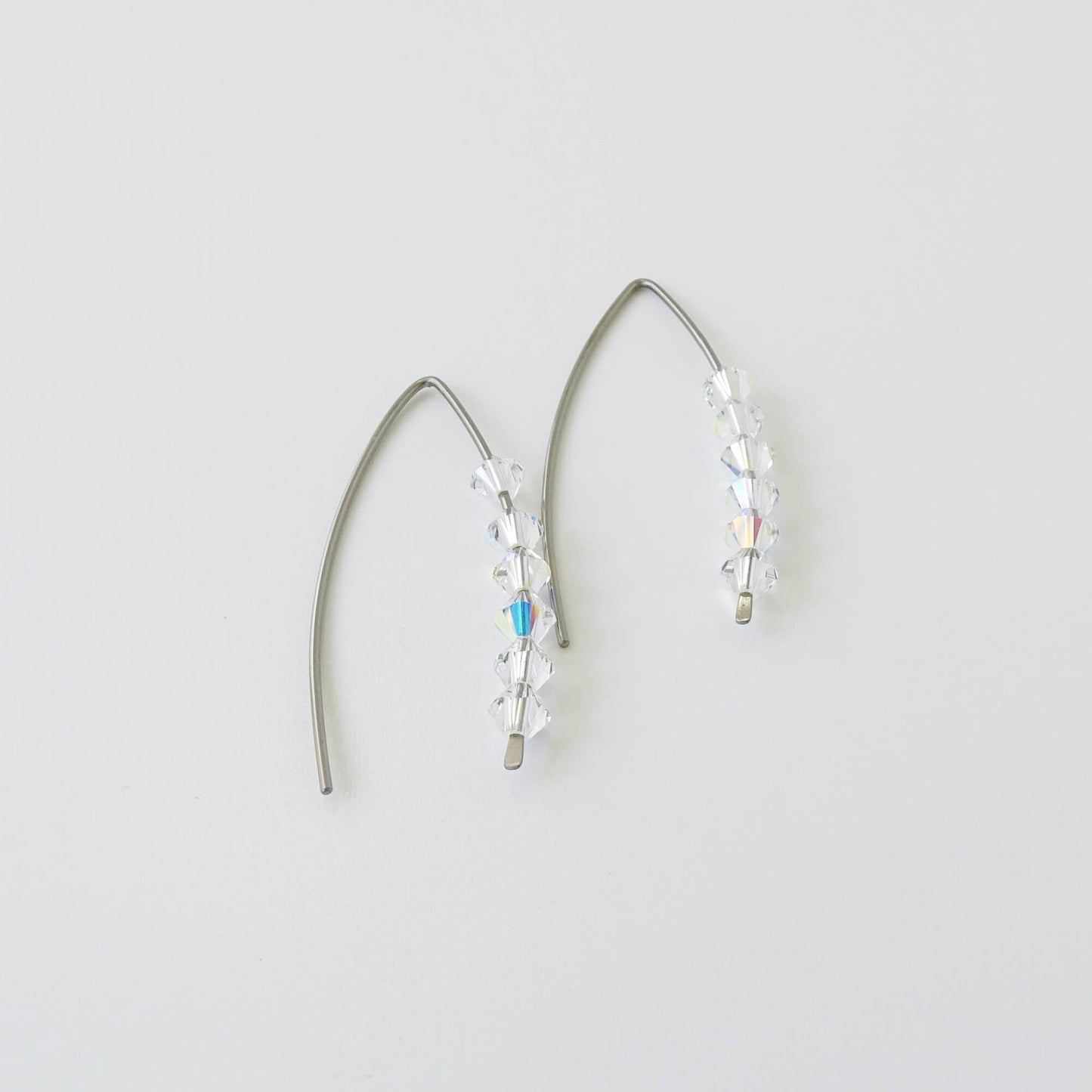 Niobium Earrings with Aurora Borealis Crystals