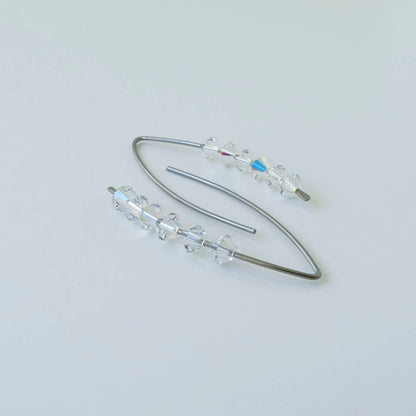 Niobium Earrings with Aurora Borealis Crystals