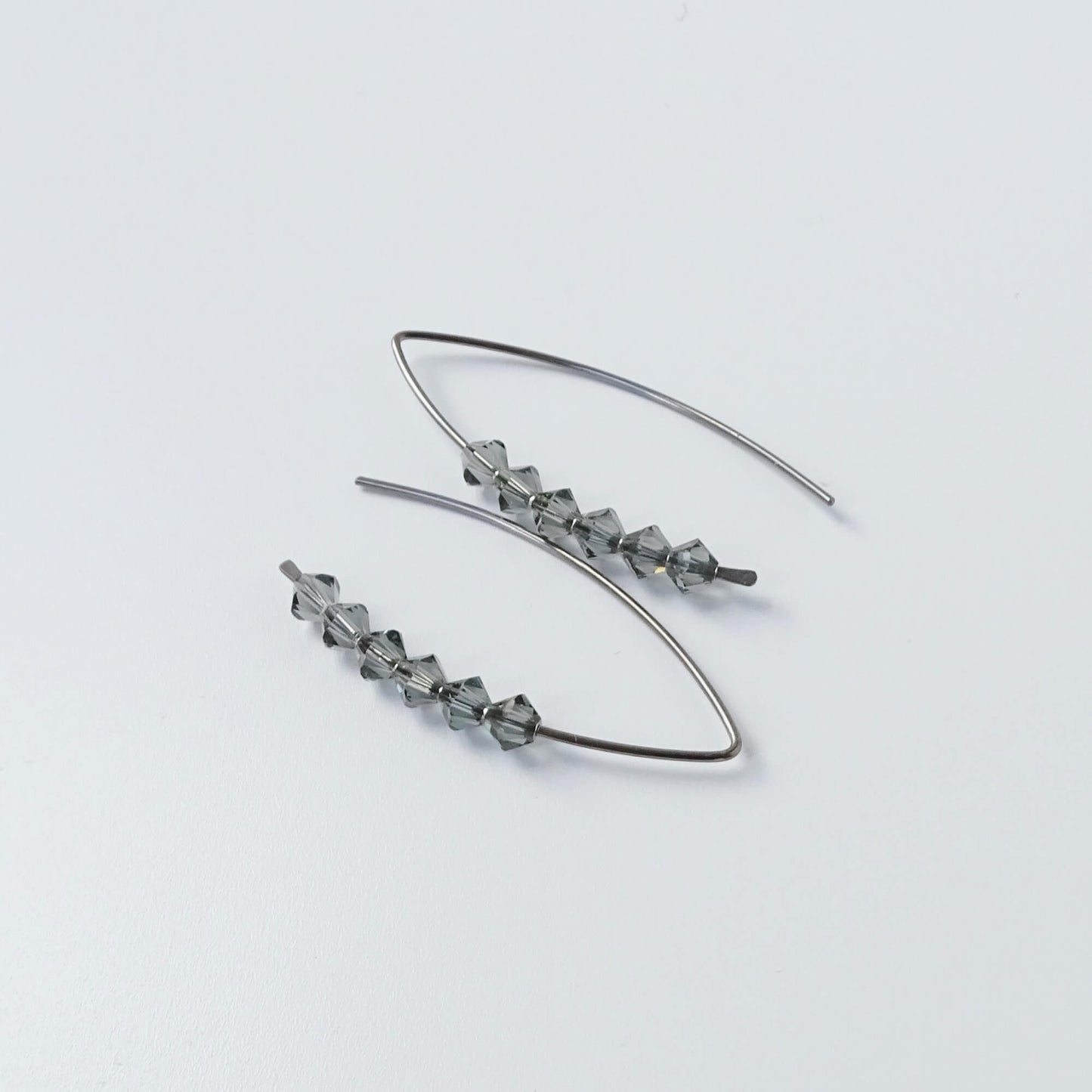 Niobium Earrings with Black Diamond Crystals