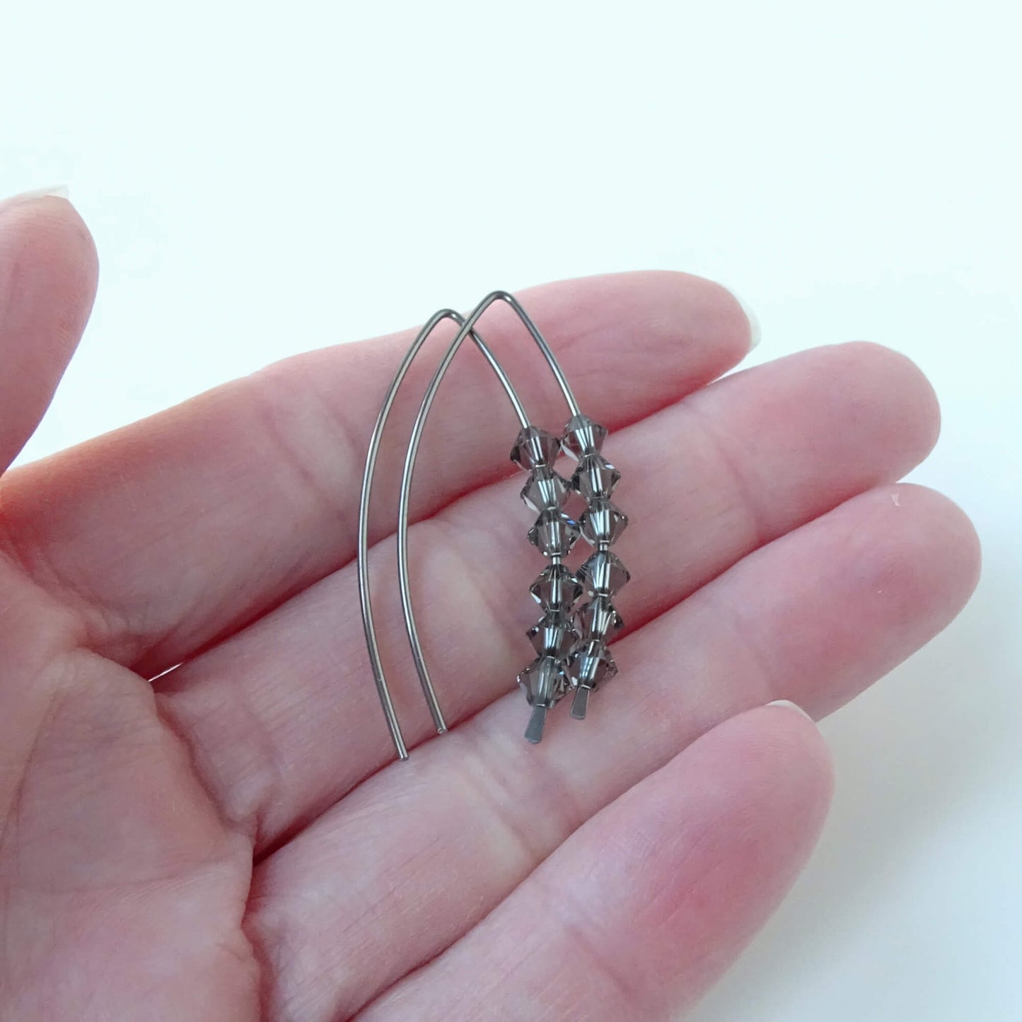 Niobium Earrings with Black Diamond Crystals