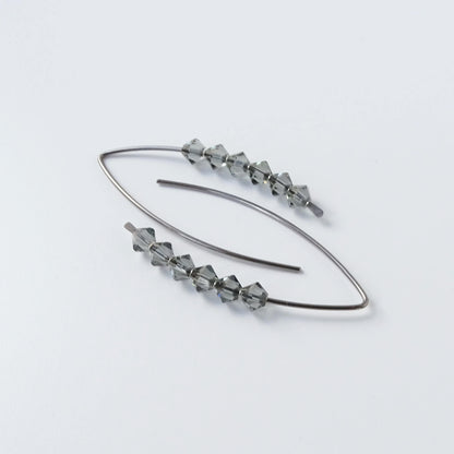 Niobium Earrings with Black Diamond Crystals