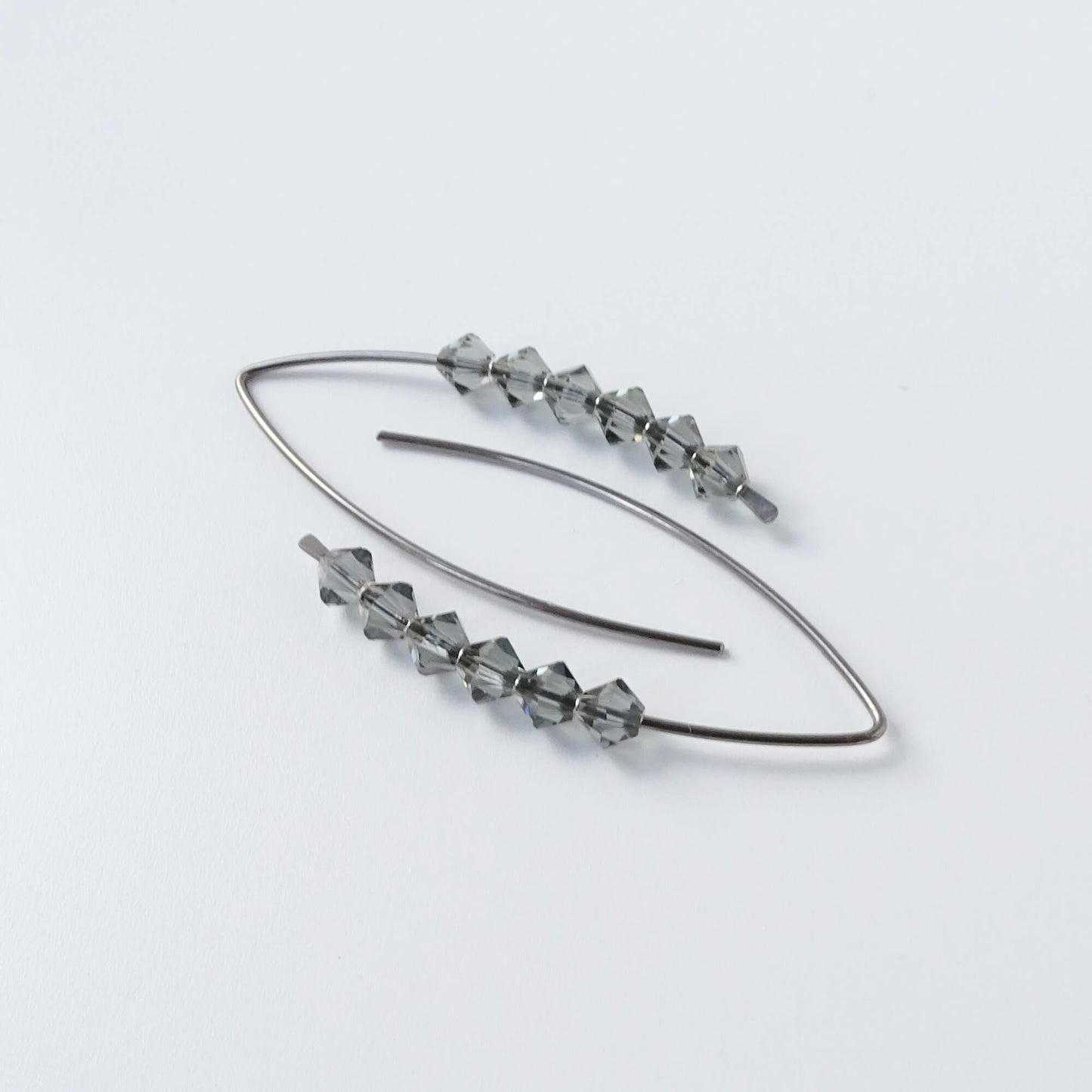 Niobium Earrings with Black Diamond Crystals