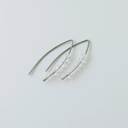 Niobium Earrings with Clear Crystals