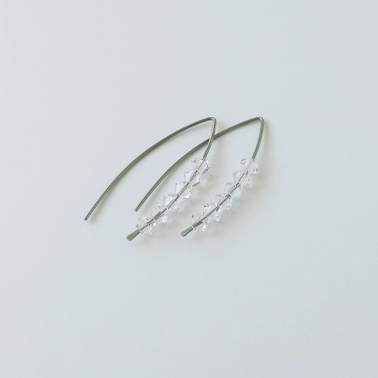 Niobium Earrings with Clear Crystals