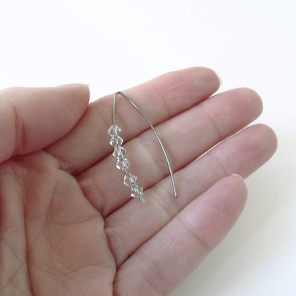 Niobium Earrings with Clear Crystals