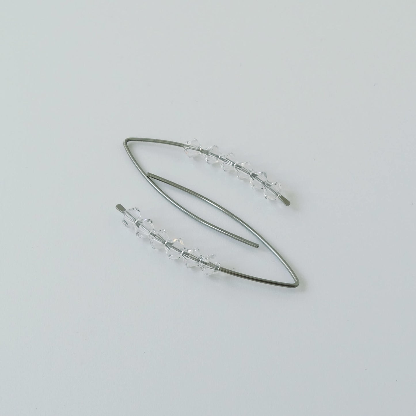 Niobium Earrings with Clear Crystals