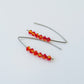 Niobium Earrings with Fire Opal Crystals