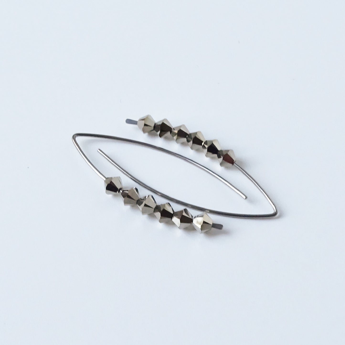 Niobium Earrings with Metallic Light Gold Crystals