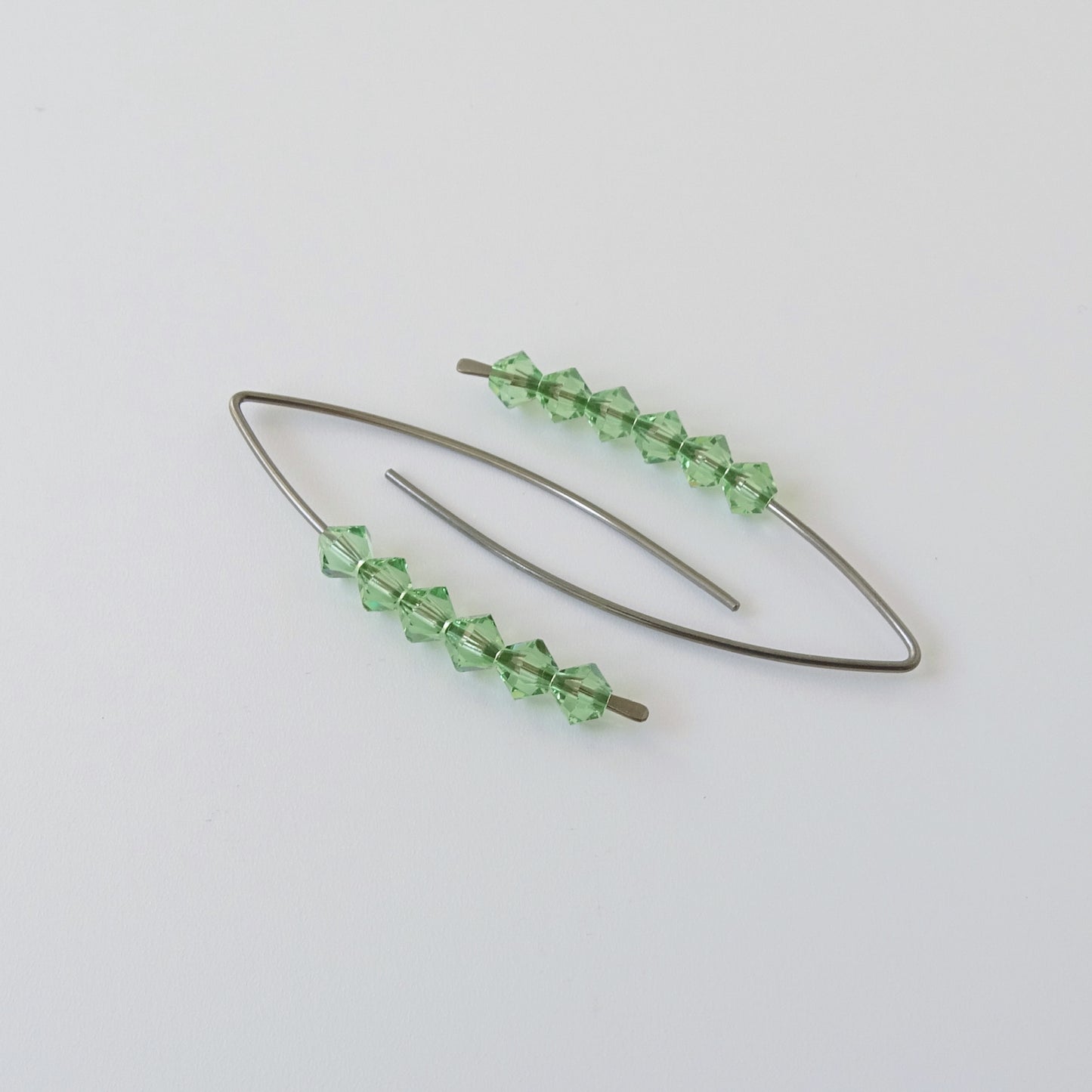 Niobium Earrings with Peridot Crystals