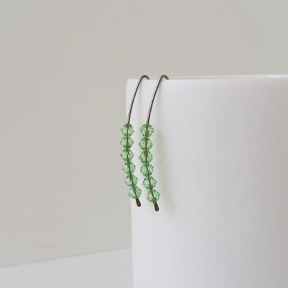 Niobium Earrings with Peridot Crystals