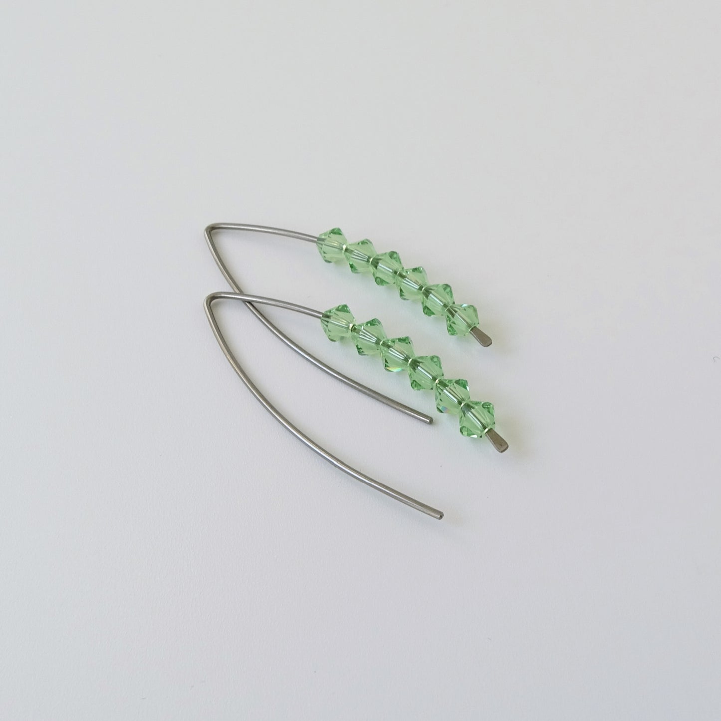 Niobium Earrings with Peridot Crystals