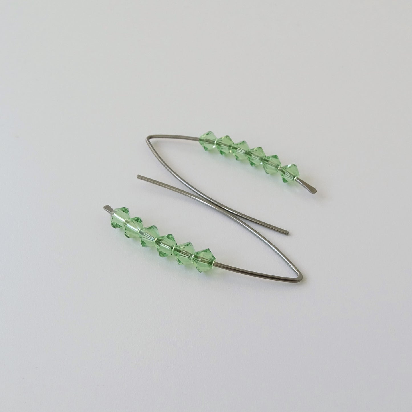 Niobium Earrings with Peridot Crystals