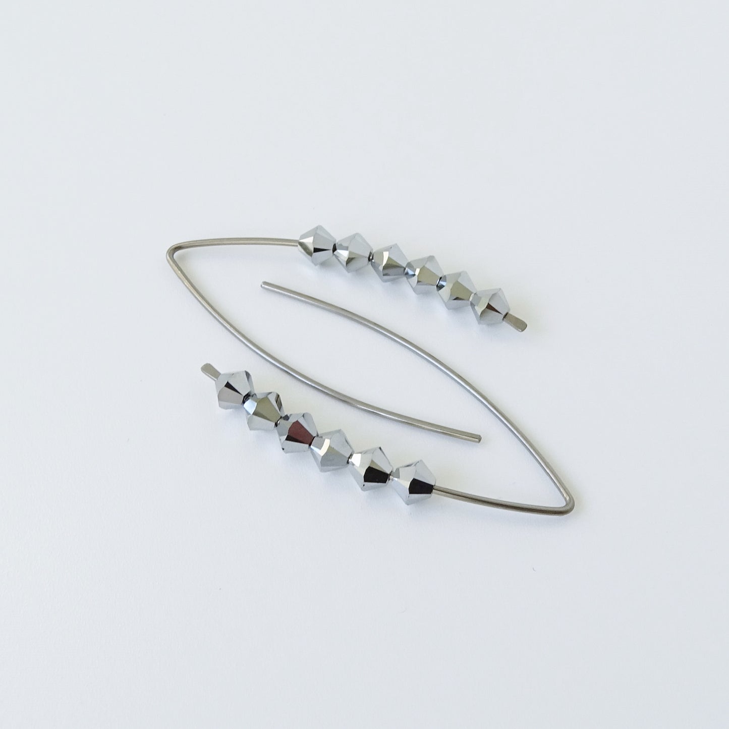 Niobium Earrings with Silver Crystals