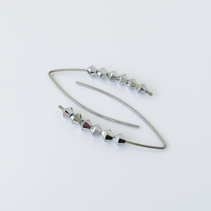 Niobium Earrings with Silver Crystals