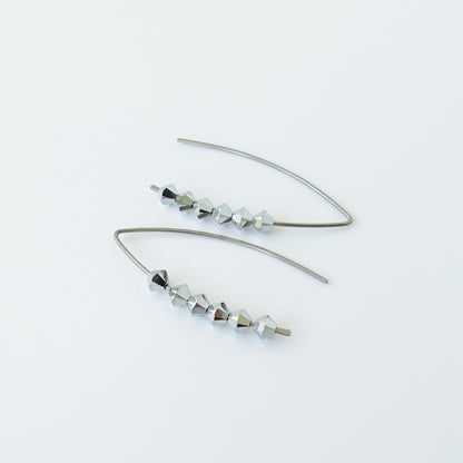 Niobium Earrings with Silver Crystals