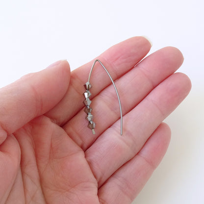 Niobium Earrings with Silver Crystals