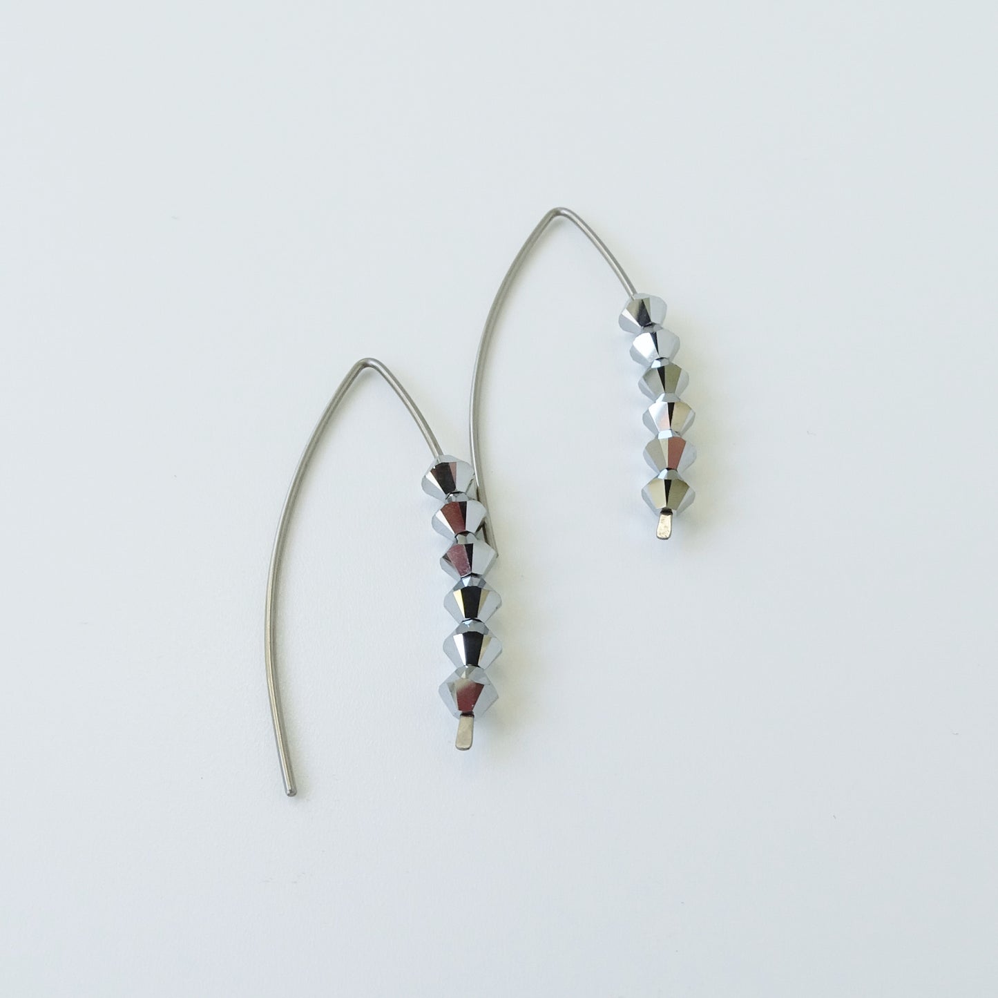 Niobium Earrings with Silver Crystals