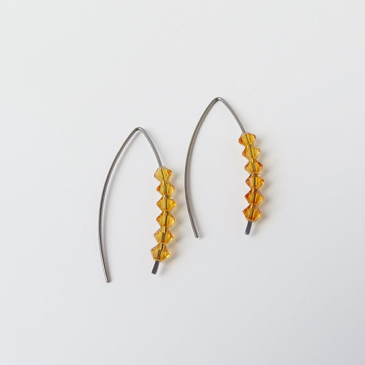 Niobium Earrings with Topaz Crystals