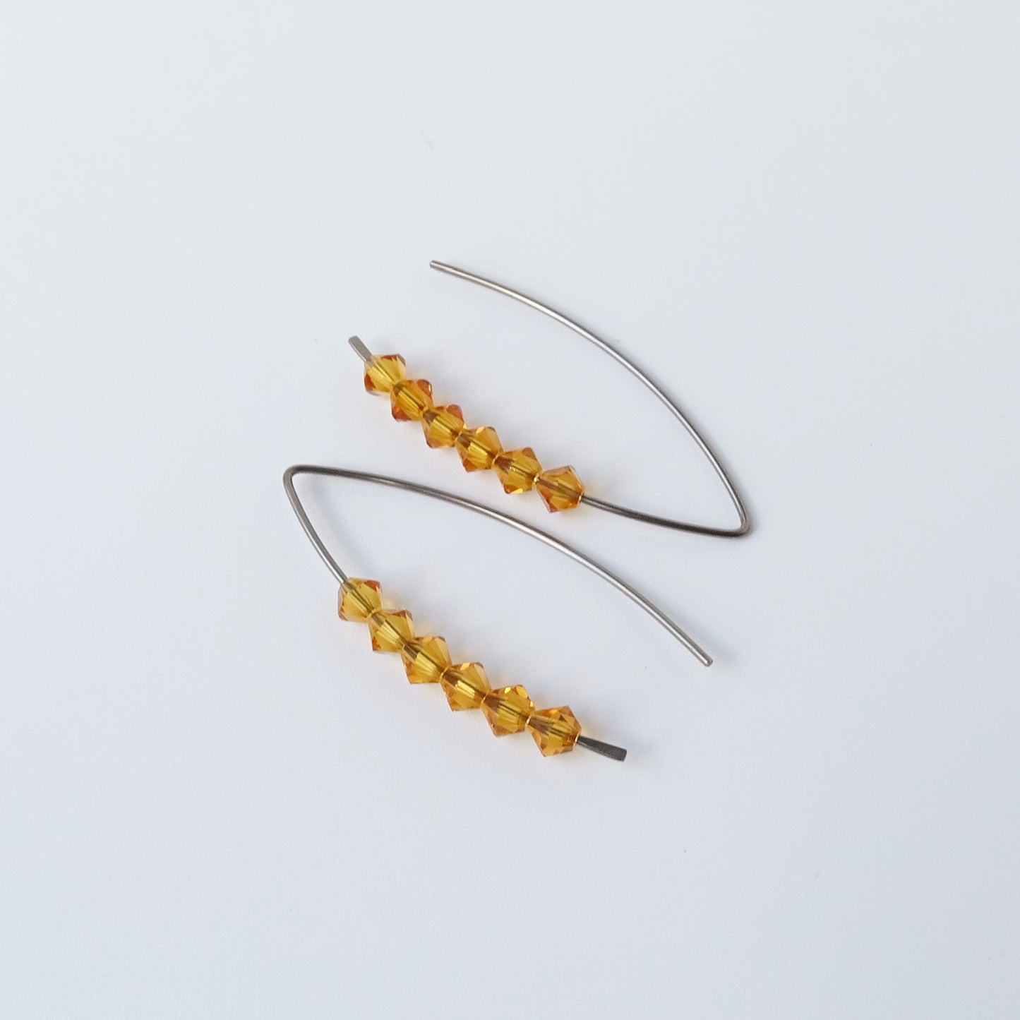 Niobium Earrings with Topaz Crystals
