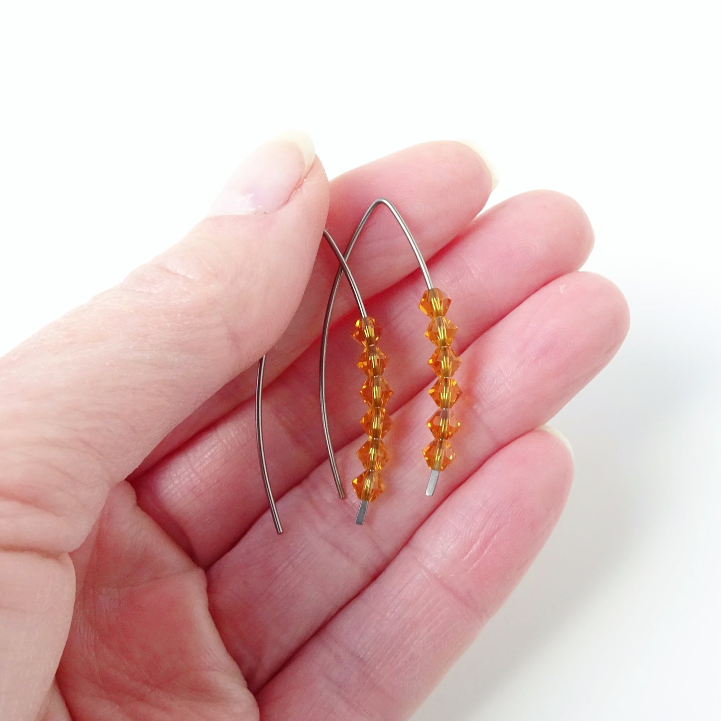 Niobium Earrings with Topaz Crystals