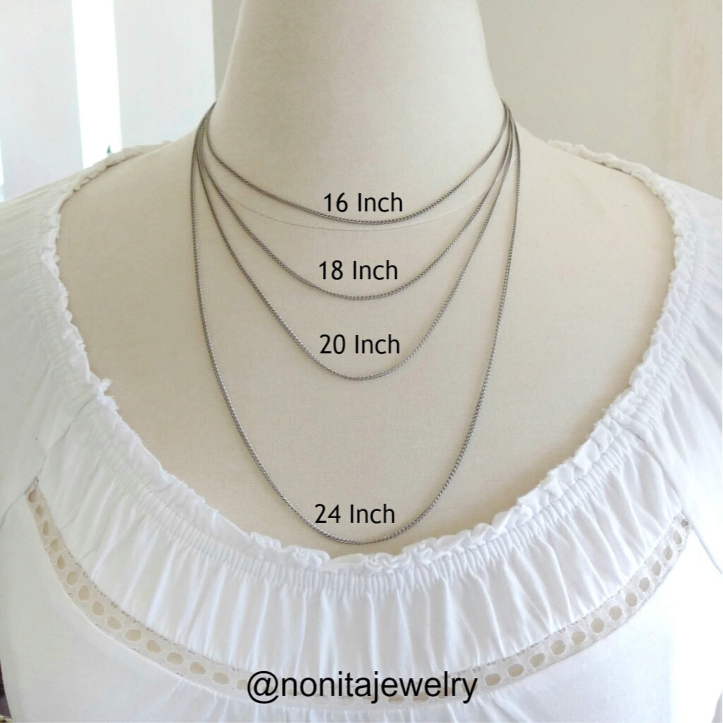 Necklace Lengths for Nonita Jewelry Necklaces