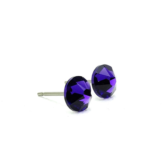 Purple Velvet Titanium Stud Earrings
