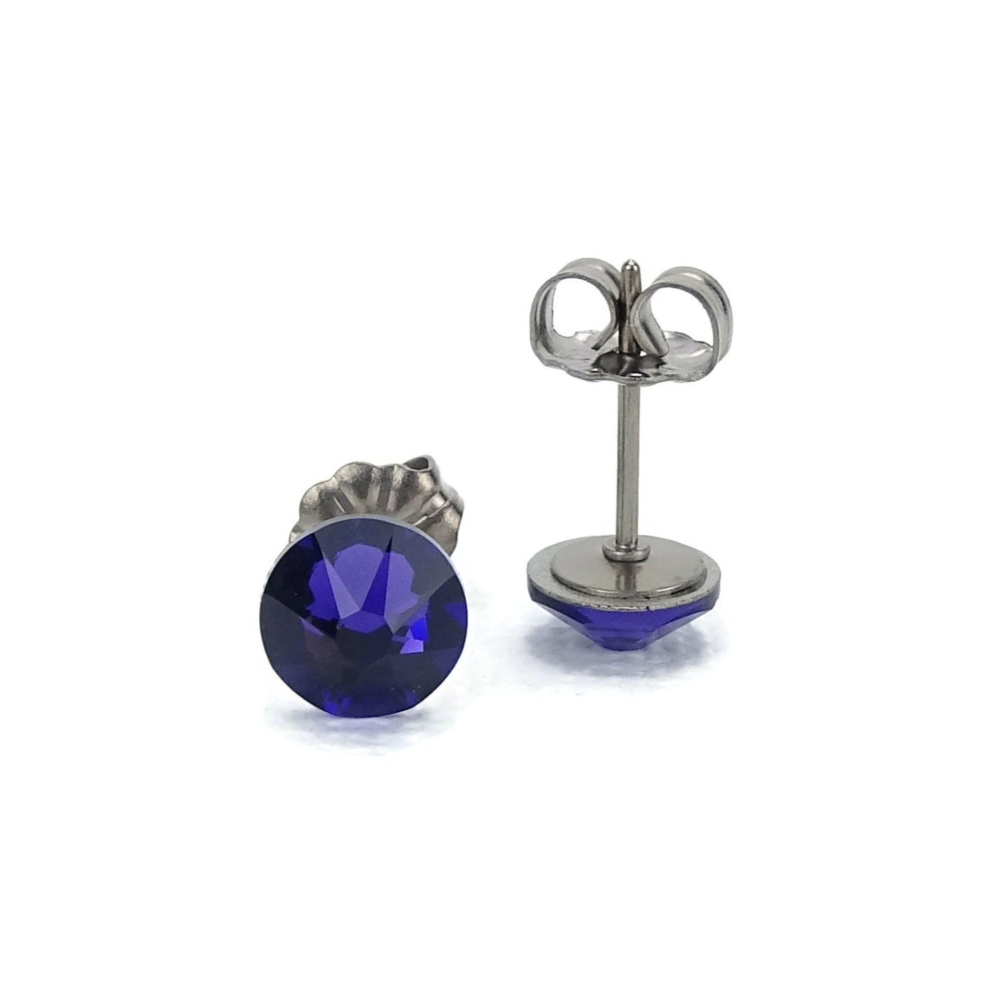 Purple Velvet Nickel Free Stud Earrings