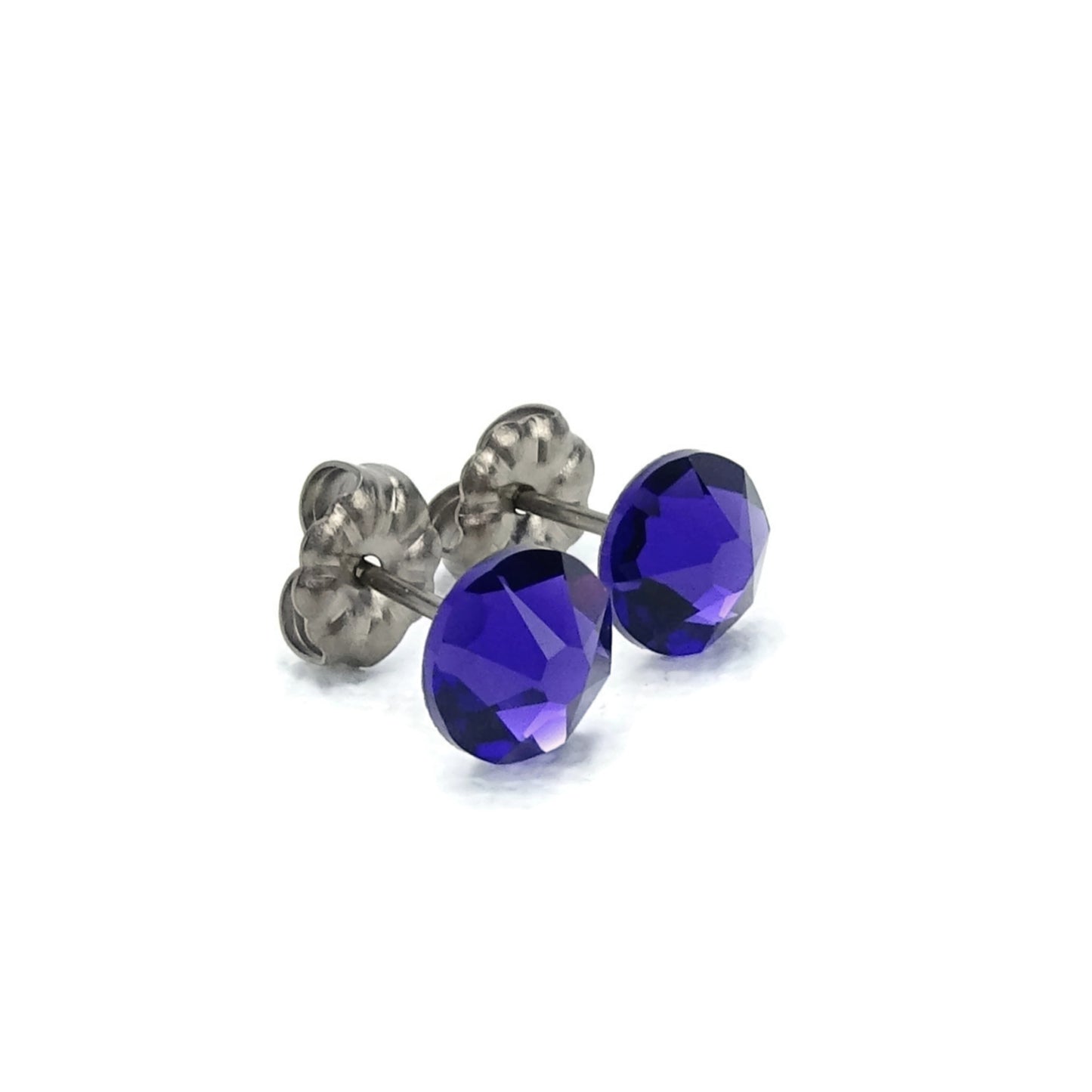 Purple Velvet Hypoallergenic Studs