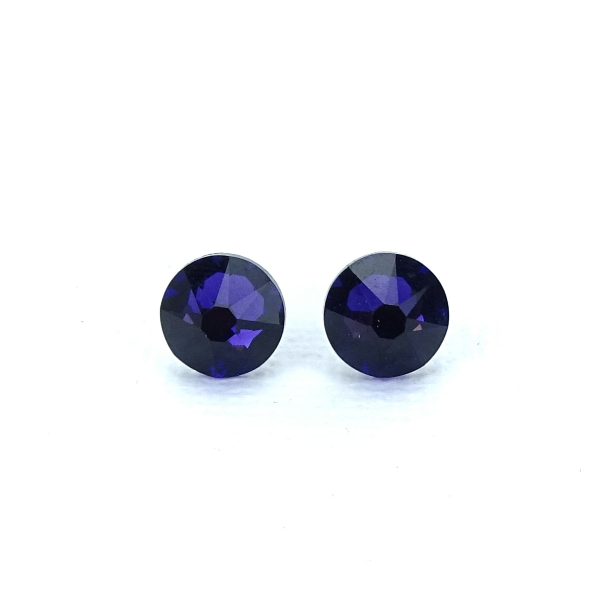 Purple Velvet Studs Titanium Post Earrings