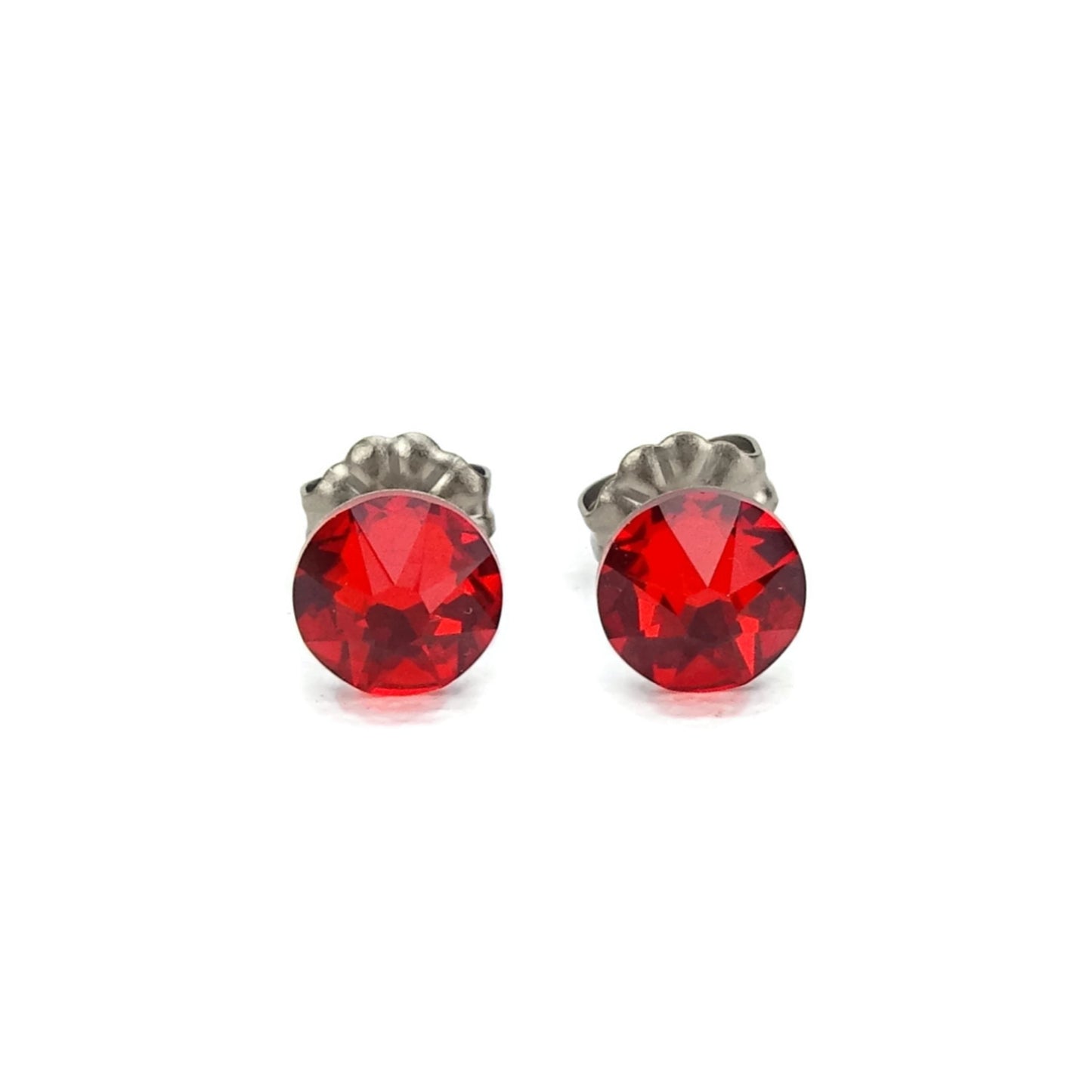 Red Titanium Stud Earrings